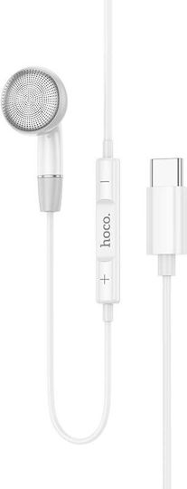 Hoco DM53 In-ear Handsfree Ακουστικά με Βύσμα USB-C Λευκό