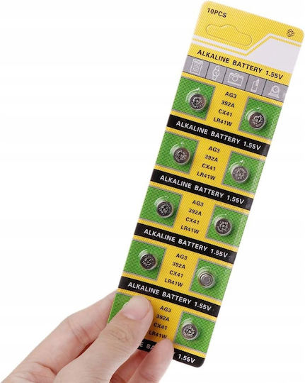 Alkaline Battery Ag3 Lr41 10pcs