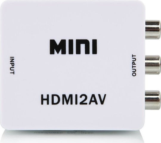 Acp Hdmi2av Μετατροπέας Hdmi Female Rca Female Λευκό