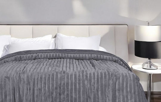 Linea Home Pătură Catifea Supraînălțată 220x240cm Gri