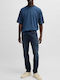 Delaware Men's Jeans Pants Elastic with Slim Fit Dark Blue