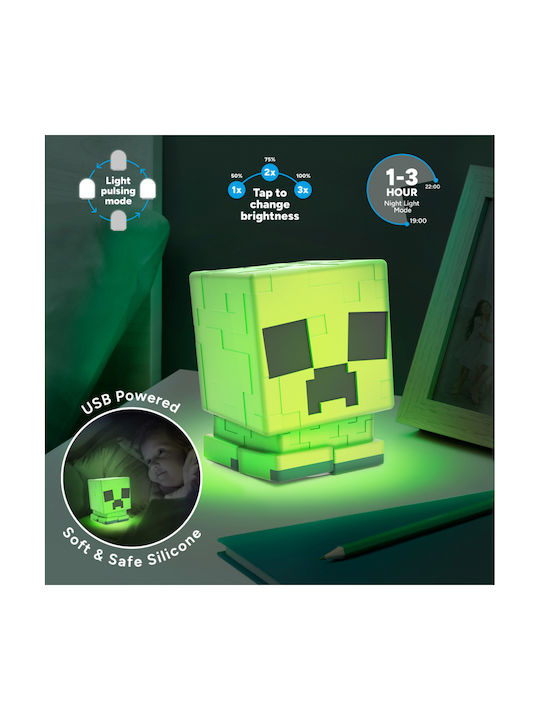 Paladone Παιδικό Διακοσμητικό Φωτιστικό Creeper Πράσινο 15x12.5x11.7εκ.
