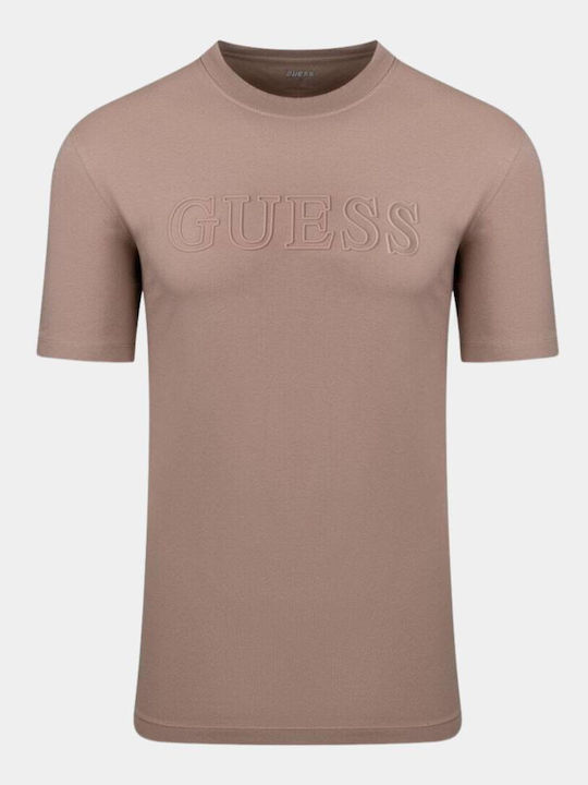 Guess Alphy Men's Short Sleeve T-Shirt Brown 17...