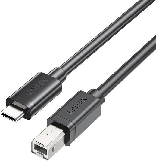 Unitek USB 2.0 Cable USB-C male - USB-B Black 1m (C14140ABK-1M)