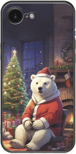 Weihnachtstiere Eisbär iPhone 16e Schwarzes TPU Schwarzes Silikon