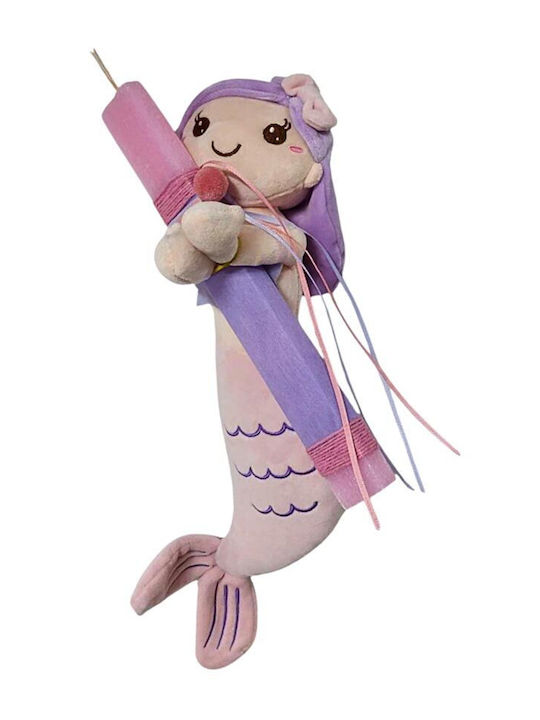 Handmade Scented Candle Girl Plush Mermaid Pink