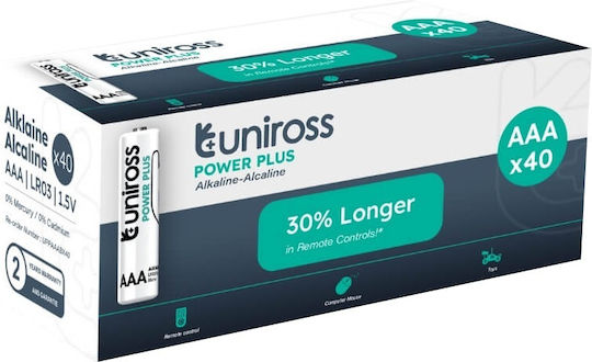 Uniross Power Plus Αλκαλικές Μπαταρίες AAA 1.5V 40τμχ
