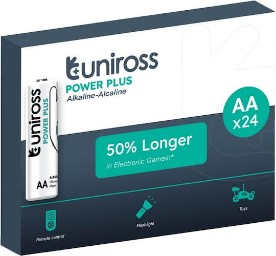 Uniross Power Plus Αλκαλικές Μπαταρίες AA 1.5V 24τμχ