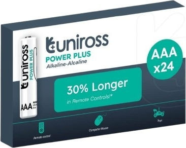 Uniross Power Plus Αλκαλικές Μπαταρίες AAA 1.5V 24τμχ