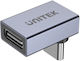 Unitek Usb-c 4.0 Male To Female Adaptor 90degrees Back A1039gy