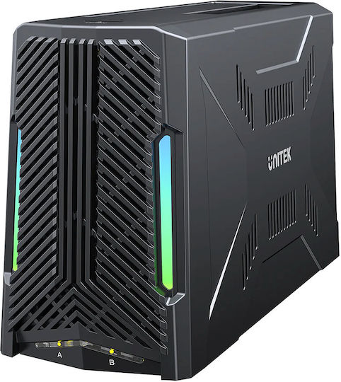 Unitek USB-C NVME PCIe SATA HDD 10Gbps RGB Docking Station S1234B