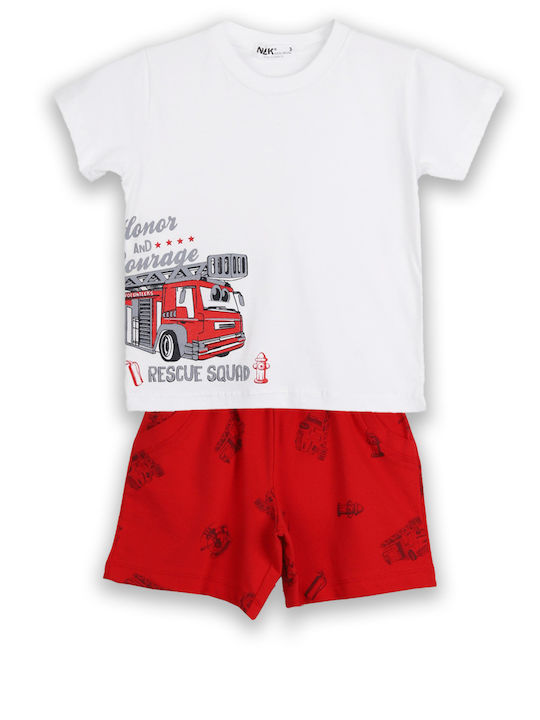Nek Kids Wear Kids Clothing Set with Shorts White 2 Pieces