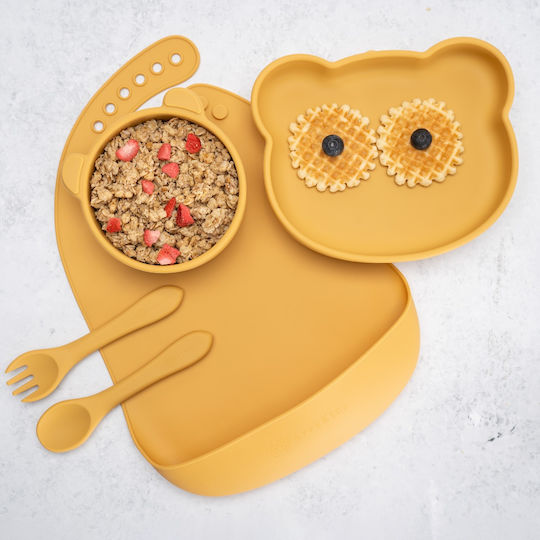AppeKids Set Essgeschirr aus Silikon Beige 6Stück