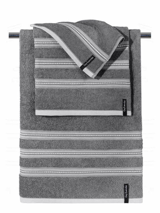 Guy Laroche Σετ Πετσέτες Μπάνιου 3τμχ Trio Anthracite Βάρους 500gr/m²