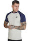 Tricou Raglan Siksilk Alb Albastru Ss-26908