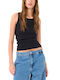 Women's Blouse Cotton Sleeveless Black