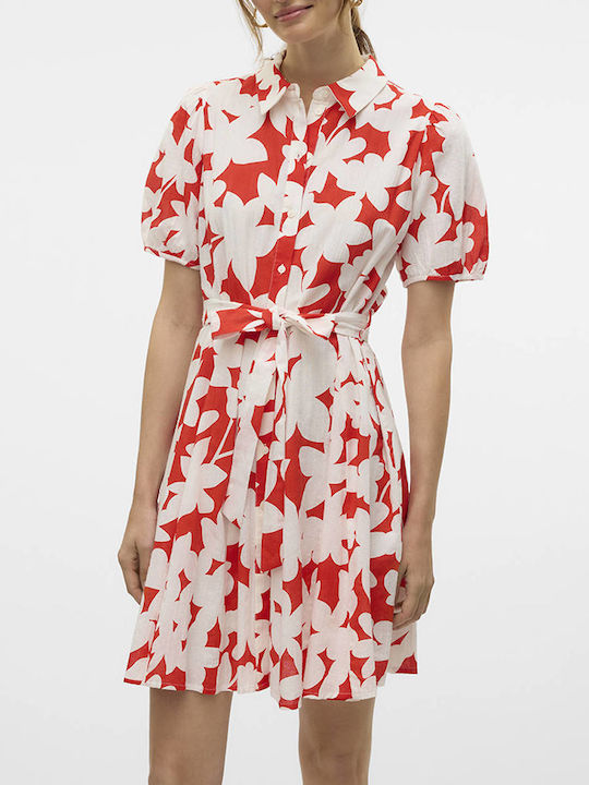 Vero Moda Mini Rochie-Cămașă Fiery Roșie Loa Roșu
