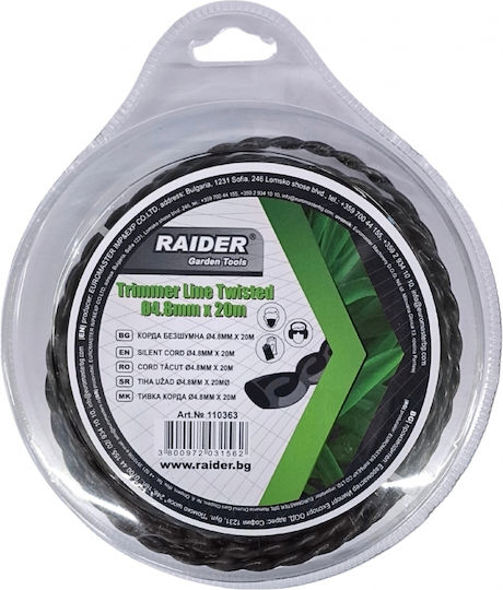 Raider Μεσινέζα Στριφτή Μαύρη 4 8mm-20m 110363