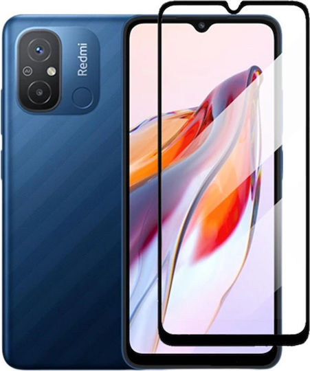 Full Glue Full Face Tempered Glass Μαύρο (Redmi 12C)