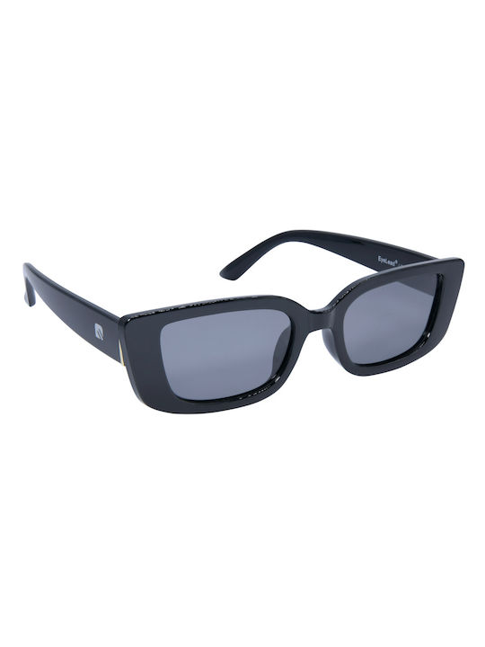 Eyelead Women's Sunglasses with Black Plastic Frame and Black Polarized Lens