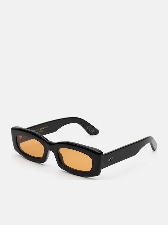 Retrosuperfuture Unisex Sonnenbrille mit Schwarz Kunststoff Gestell und Orange Linse Zaga-JJ9