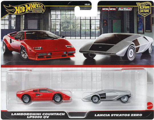 Hot Wheels Premium Mașinuță Lamborghini Countach LP5000 QV & Lancia Stratos Zero pentru 3+ Ani (Diverse Modele) 1 Buc