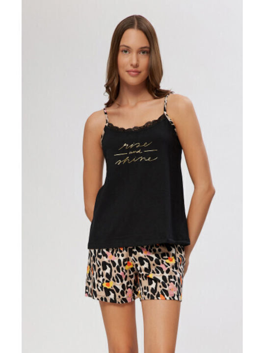 Minerva Summer Women's Pyjama Set Black
