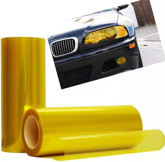 Folie Adezivă Transparentă pentru Faruri Auto 30cm X 1m Galben 1 Bucată