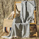 Kentia Balos Cotton Grey Pareo with Fringes 170x95cm
