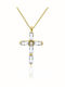 Metrongold Damen Gold Kreuz 18K mit Kette