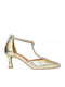 Pumps mit Riemen & Mittlerer Absatz Höhe Goldene 170711-Gold
