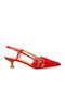 Pumps mit Riemchen & Dünn flacher Absatz Rot