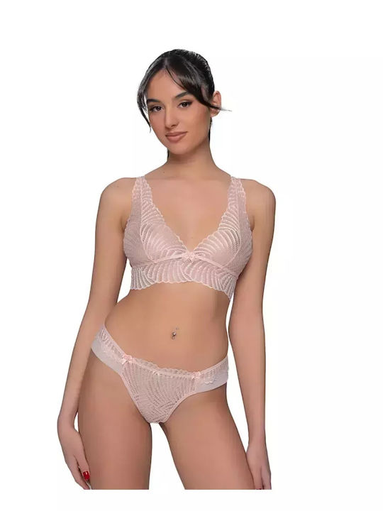 Γυναικεία Brazil 2Pack με Δαντέλα Baby pink