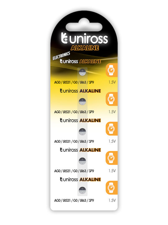 Uniross LR521 Ag0 LR63 Baterii pentru Ceasuri Alkaline 5bucți