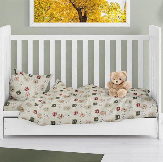 Dimcol Cearșaf pentru bebeluși Pentru Cradle Bumbac Verde 80x110buc