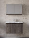 Royal Madrid 80 Grau 81x46x50cm Waschtischunterschrank mit Spiegel-Schrank