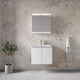Mobilier Royal Madrid 60 Alb Lacuit 61x46x50cm Bază Lavoar Dulap cu Oglindă