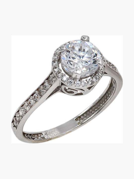 Tasoulis Schmuckkollektion Einzelner Stein aus Weißgold 14K Tasoulis Schmuckkollektion Einzelner Stein aus Weißgold 14K