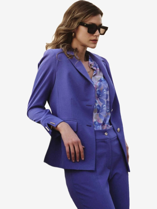 Fibes Blazer pentru femei Cu talie Sacou Lila