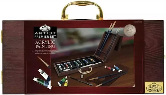 Royal & Langnickel Painting Acrylic Wooden Case Artist 24 Pieces Acr2020