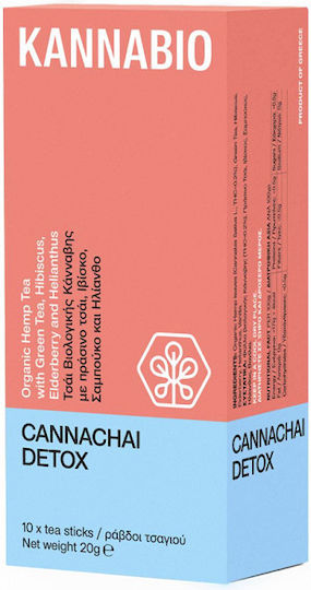 Kannabio Kannachai Detox Bio-Hanftee Grüner Tee Hibiskus Holunder & Helianthus 10 Sticks
