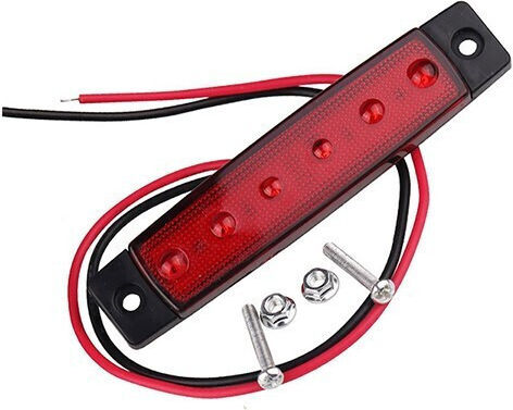 Truck-Trailer-Lorry Volume Lights 6 LED 12-24V IP65 Red Agroequip Agroequip