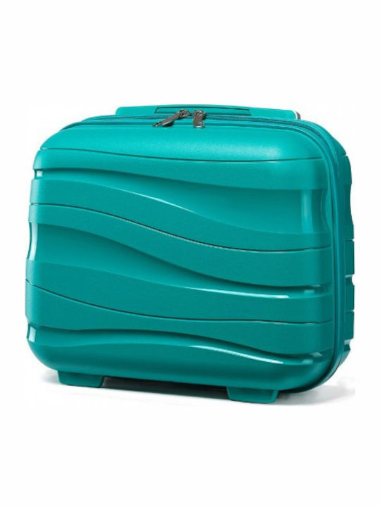 Miss Lulu Lightweight Polypropylene Hard Shell Vanity Case Teal