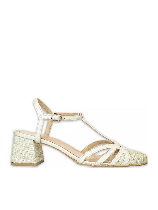Bertelli Ecru Heels with Strap