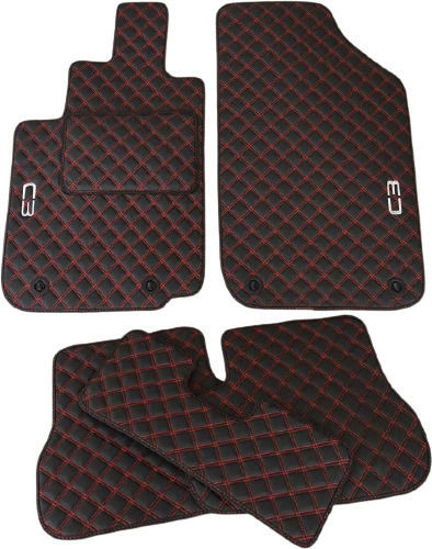 3Lines Σετ Μπροστινά και Πίσω Πατάκια 5τμχ για Citroen C3 2009 Μαύρα
