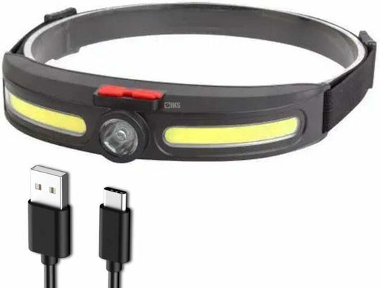 Lanternă frontală Siks Led Profesională, Unghi de Vizibilitate Larg 270 de Grade, Poziționare pe Frunte, Încărcare USB, 4 Moduri de Lumină, 3 Surse de Lumină de Intensitate Mare, 25 Leds, Pescuit Vânătoare Lucru, Indicator Baterie, Încărcare USB Js920 Negru