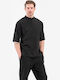 Long Sleeve Overshirt in Wide Line Black