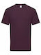 Fruit of the Loom Unisex Διαφημιστικό T-shirt Κοντομάνικο σε Μωβ Χρώμα