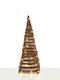 cu lumină LED Decorațiune de Crăciun Metalic Braduleț Conul 60cm. Electrică Bej Natural Rattan Cone Tree