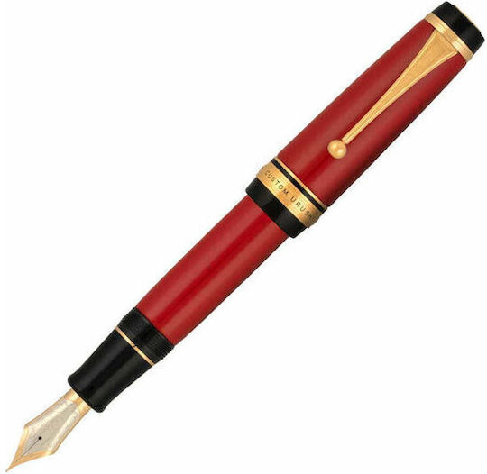 18κ Custom Urushi Писалка за Писане Fine Червен с Червено Мастило